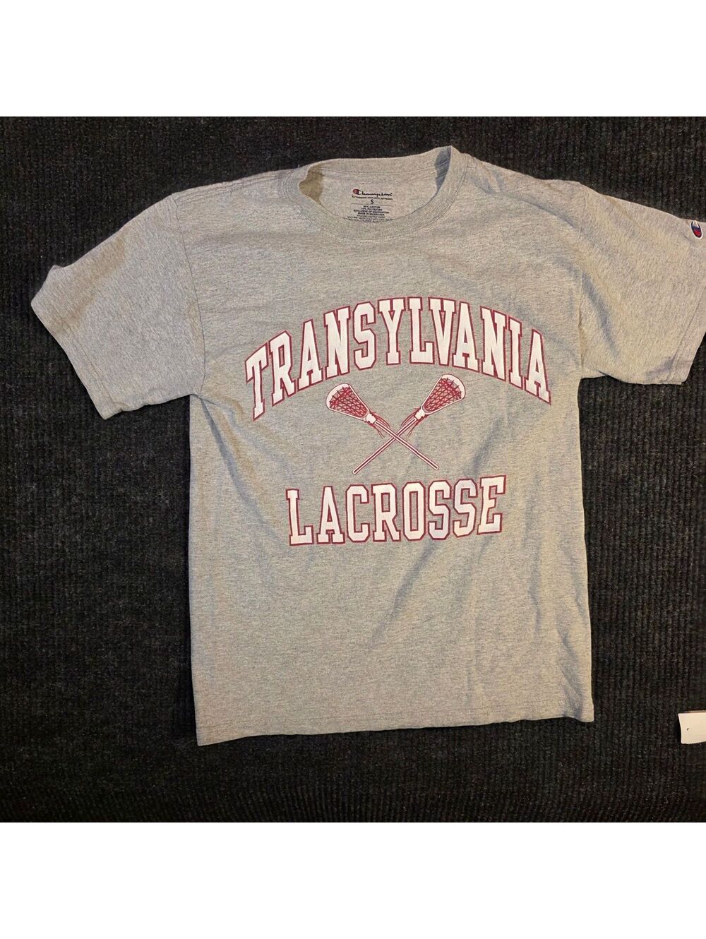 Champion Transylvania Lacrosse Gray T-Shirt Size Small